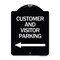 Signmission Customer and Visitor Parking W/ Left Arrow Heavy-Gauge Aluminum Sign, 24" x 18", BW-1824-24216 A-DES-BW-1824-24216 - alternate 1